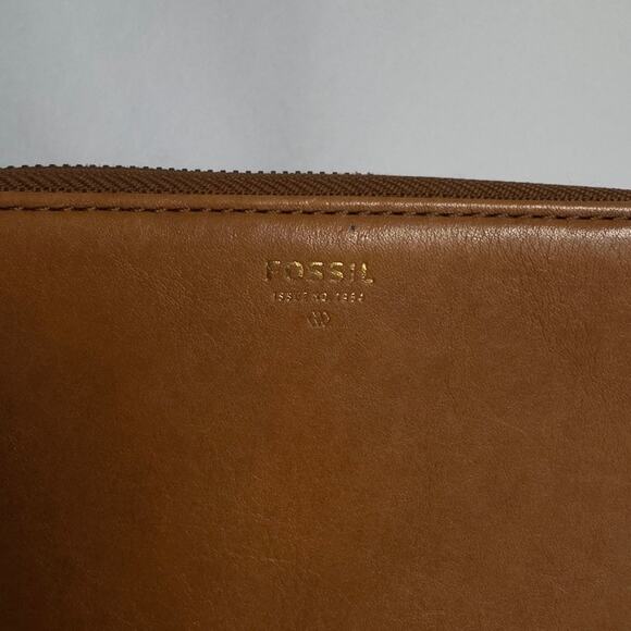 FOSSIL Sydney Organizer Brown Mini Cow Hide Leather Crossbody Belt Bag Purse - Picture 2 of 7